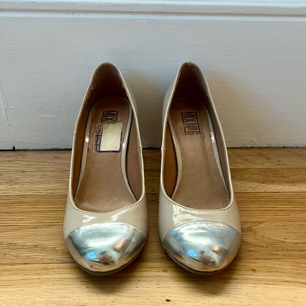 Mix No. 6 Silver Capped Nude Pumps